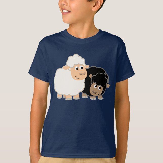 Two Cute Cartoon Sheep Children T-Shirt (Front)