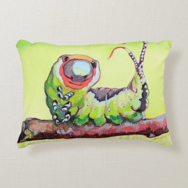 Two Cute Caterpillars Double Sided Decorative Cushion (Front)