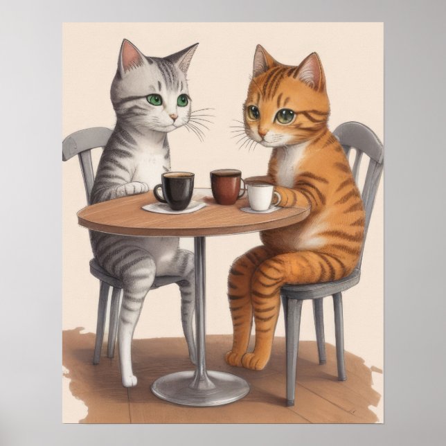Two Cute Cats Poster (Front)