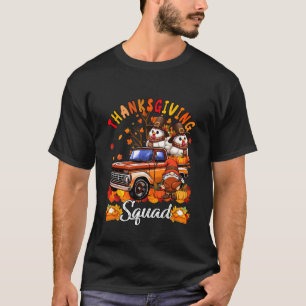 Two Cute Chickens On Pickup Truck Thanksgiving Gno T-Shirt
