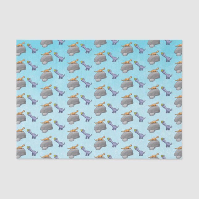Two Cute Dinosaurs Tissue Paper (Front)