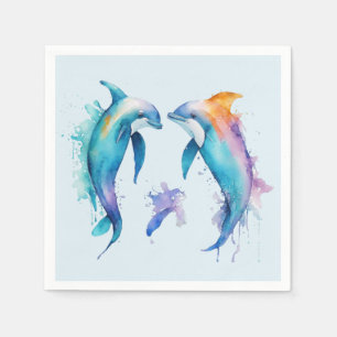 Two cute dolphins napkin