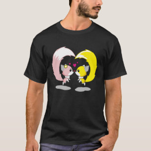 Two Cute Foxes Snuggled Together Celebrating Valen T-Shirt