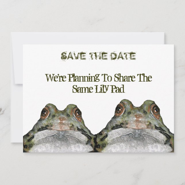 Two Cute Frogs: Save The Date: Wedding: Art Date (Front)