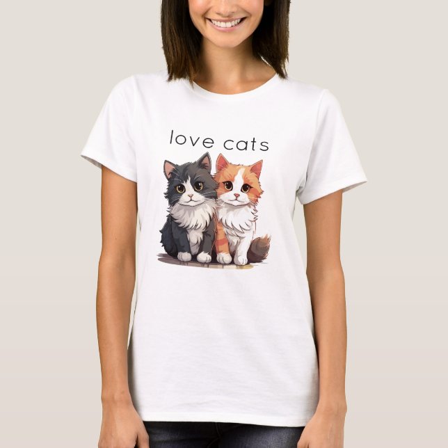 Two Cute Kittens Cats  T-Shirt (Front)