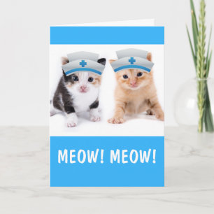 Two Cute Kittens Get Well Card