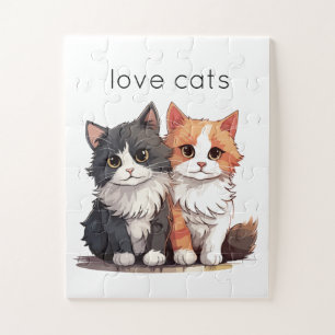 Two Cute Kittens Love Cats Jigsaw Puzzle