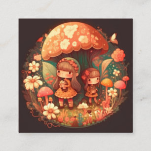 Two cute little girls elves enclosure card