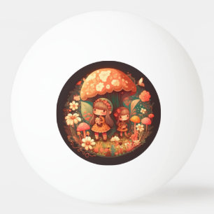 Two cute little girls elves ping pong ball