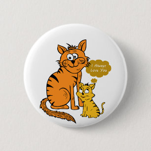 two cute, loving tigers I always love you 6 Cm Round Badge
