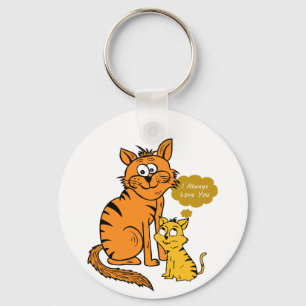 two cute, loving tigers  I always love you Key Ring