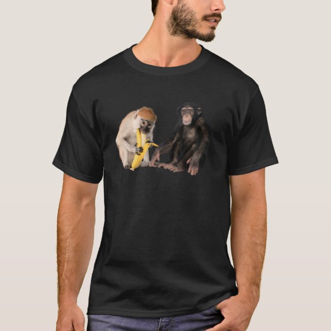 Two Cute Monkeys  Realistic T-Shirt (Front)