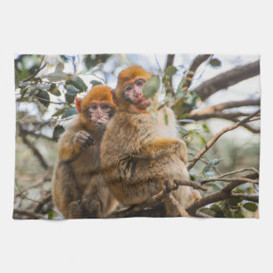 Two Cute Monkeys Tea Towel