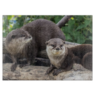 Two Cute Otters Otter Cutting Board