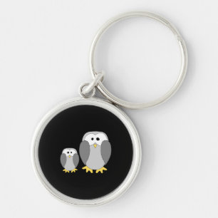 Two Cute Penguins. Cartoon. Key Ring