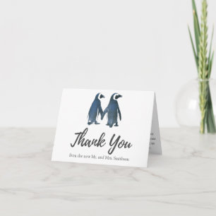 Two Cute Penguins   Romantic Wedding Thank You