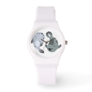 Two Cute Playful Cartoon Harp Seals Sport Watch
