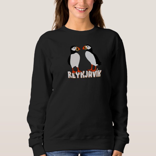 Two Cute Puffins From Reykjavík Iceland  1 Sweatshirt (Front)