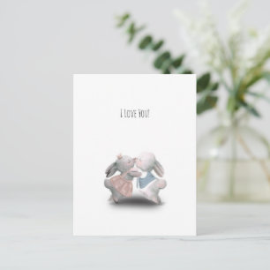 Two Cute Rabbits Sweet Valentine Love Card