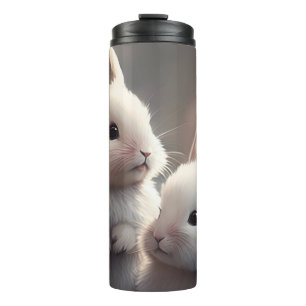 Two cute rabbits with sakura Thermal Tumbler