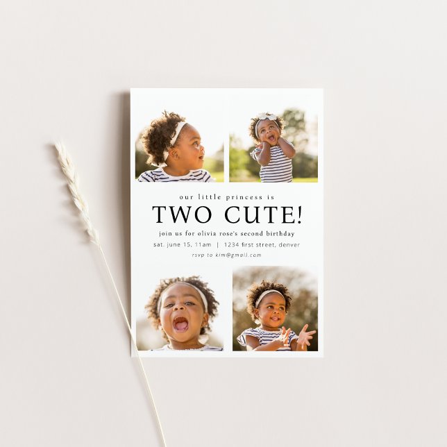 Two Cute Second Birthday Invite with Photos (Creator Uploaded)