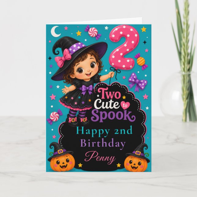 Two Cute to Spook Birthday Card (Front)