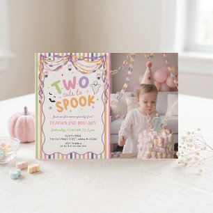 Two Cute To Spook Pink Birthday Invitation