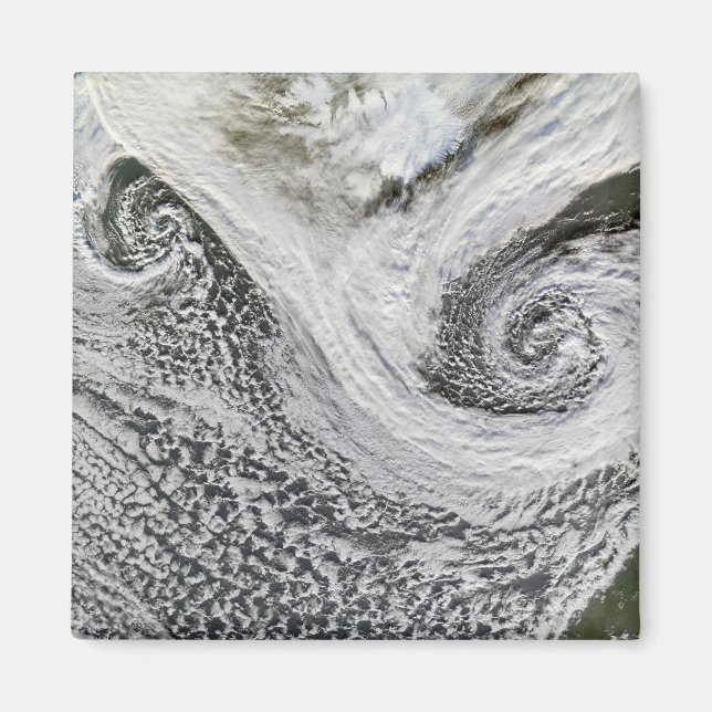 Two cyclones formed in tandem south of Iceland Magnet (Front)