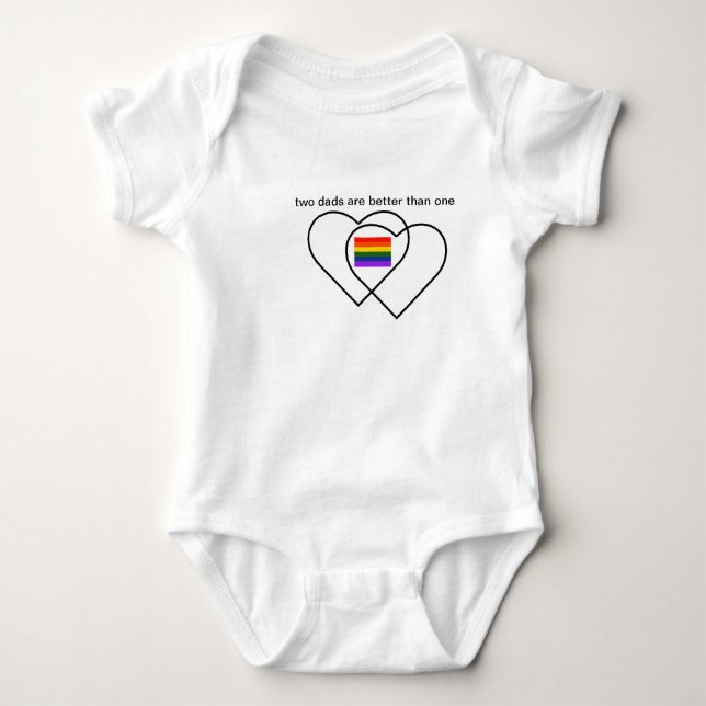 two dads are better than one gay pride baby bodysuit (Front)