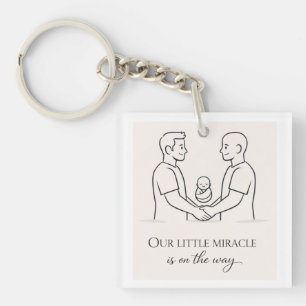 Two dads expecting baby-Celebrating LGBTQ  Key Ring