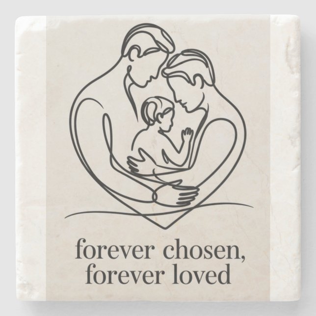 Two dads expecting baby stone coaster (Front)
