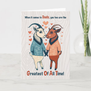 Two Dads GOAT Humour Funny Father's Day Holiday Card