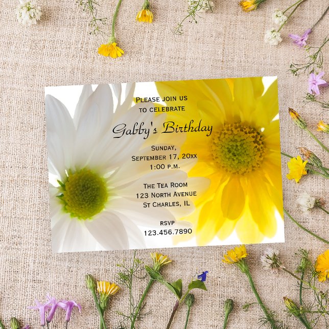 Two Daisies Birthday Party Invitation (Creator Uploaded)