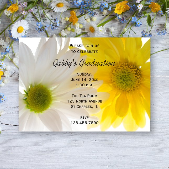 Two Daisies Graduation Party Invitation (Creator Uploaded)