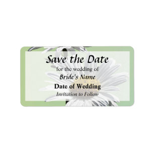 Two Daisies in Sunshine Save the Date Label