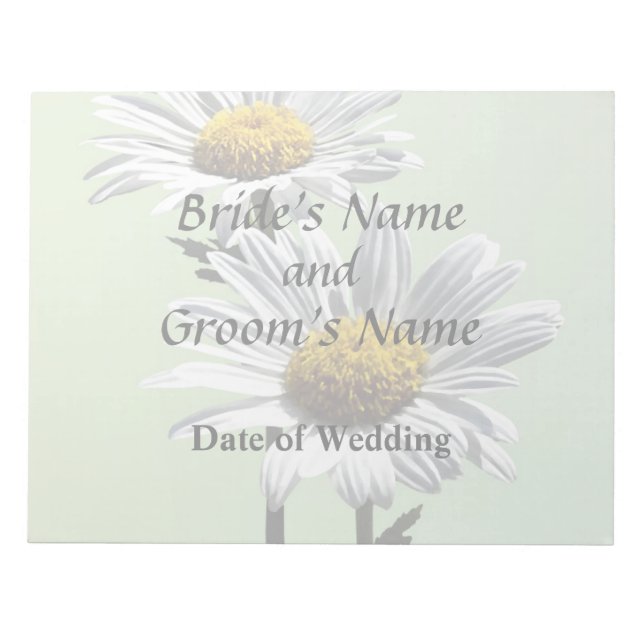 Two Daisies in Sunshine Wedding Products Notepad (Front)