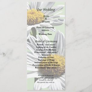 Two Daisies in Sunshine Wedding Program