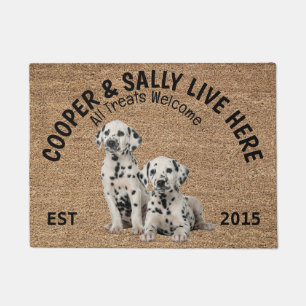 Two Dalmatians Personalised Dog Lover  Doormat