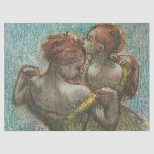 Two Dancers, Half-length, Degas Art  Tissue Paper (Front)