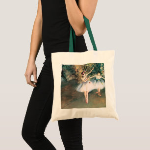 Two Dancers on a Stage by Edgar Degas, Vintage Art Tote Bag