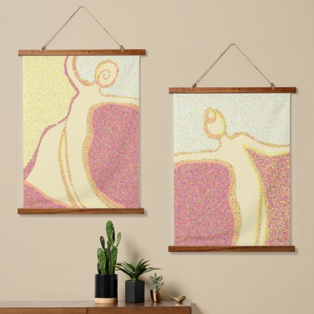 Two dancers poster pair hanging tapestry (Asymmetrical)