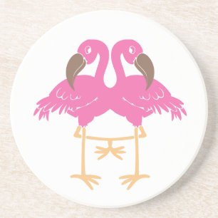 Two dancing flamingos coaster