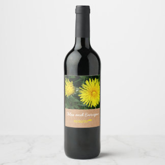 Two Dandelions Personalised Wedding Wine Label