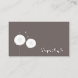 Two Dandelions Taupe Rustic Diaper Raffle Cards