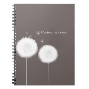 Two Dandelions Taupe Rustic Notebook