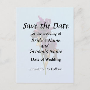 Two Dark Purple Irises Save the Date Announcement Postcard