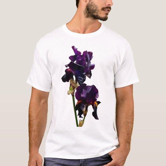 Two Dark Purple Irises T-Shirt (Front)