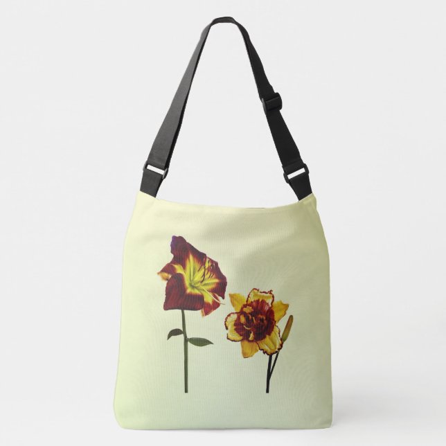 Two Daylilies having a Chat Crossbody Bag (Front)
