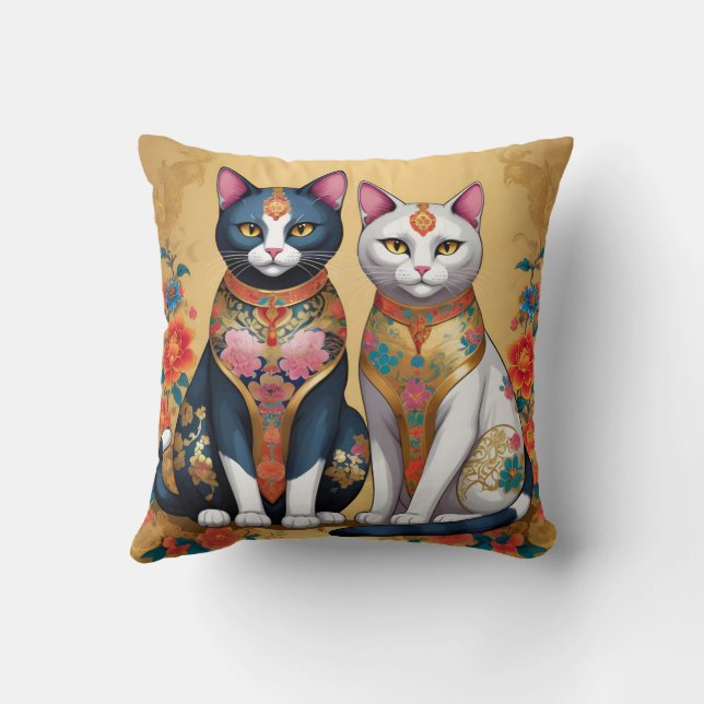 Two decorative floral cats cushion (Back)