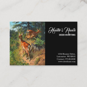 Two Deer And Cute Fawn In The Forest Hunting Business Card